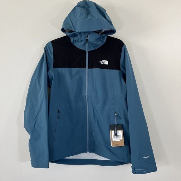 NEW North Face Women's M‎ Waterproof Hooded Jacket Mallard Blue Black LAST ONE! - Picture 1 of 9